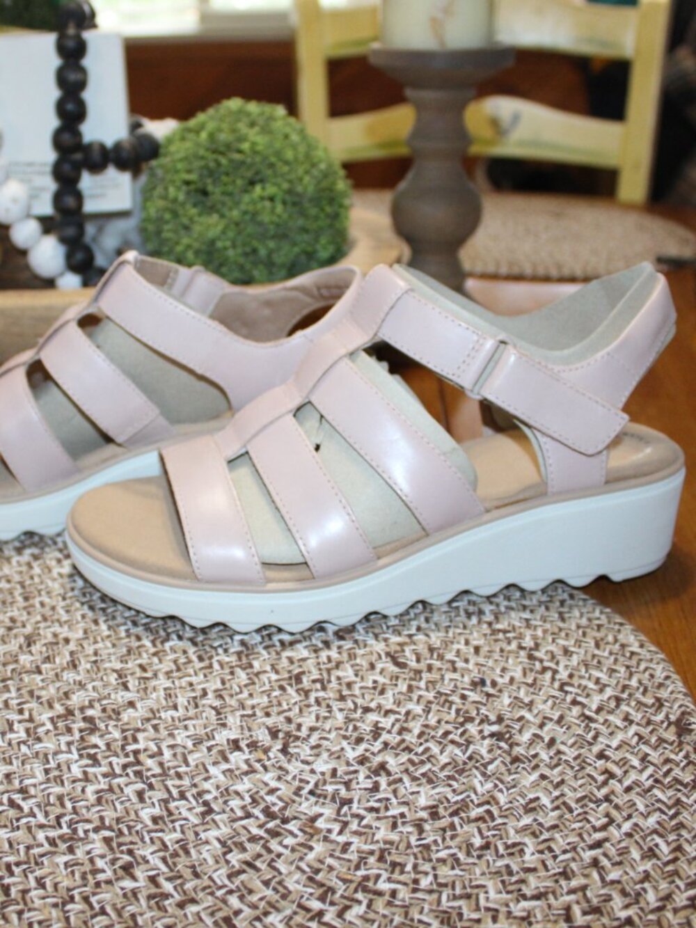 NWT Clark Jillian Quartz (Dusty Rose) wedge sandals, women's 9 12 WIDE. NICE! - Picture 10 of 11